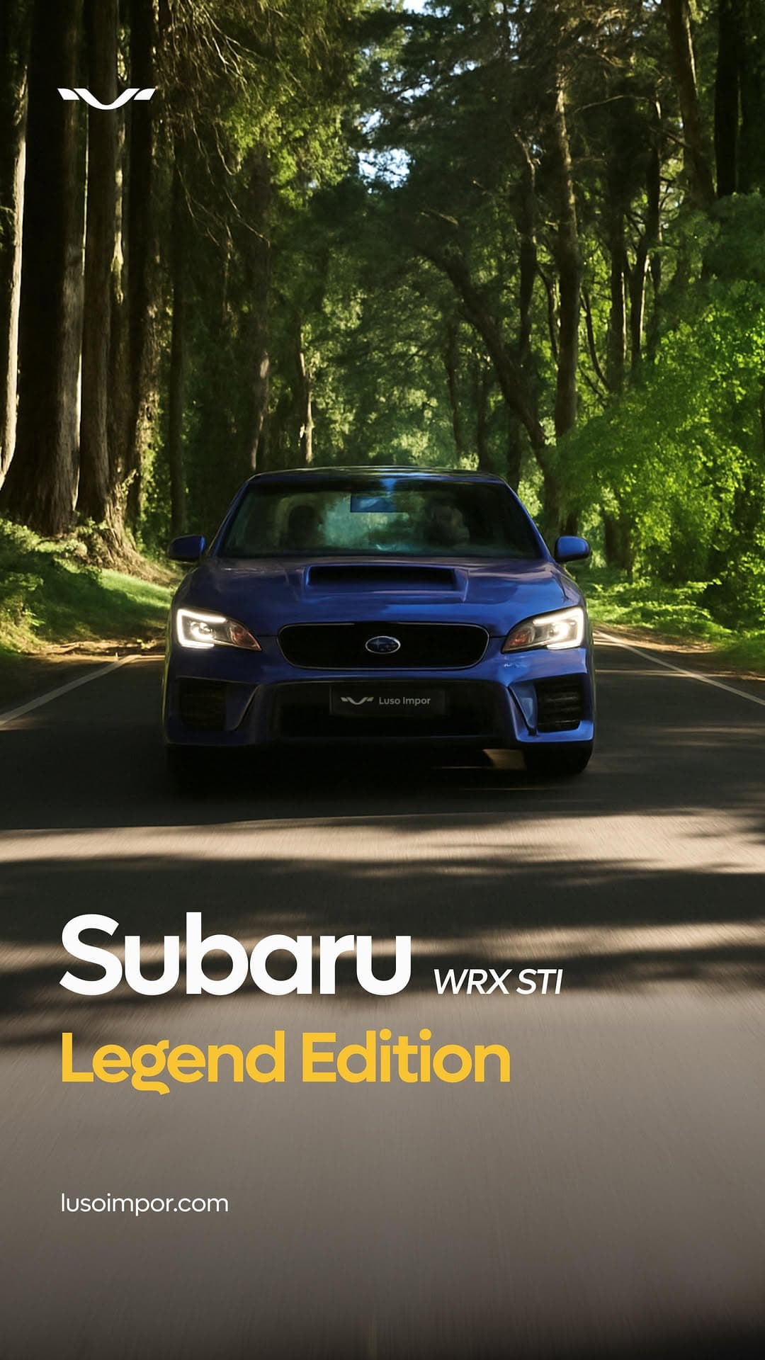 Subaru Impreza WRX STI Legend Edition em estrada florestal